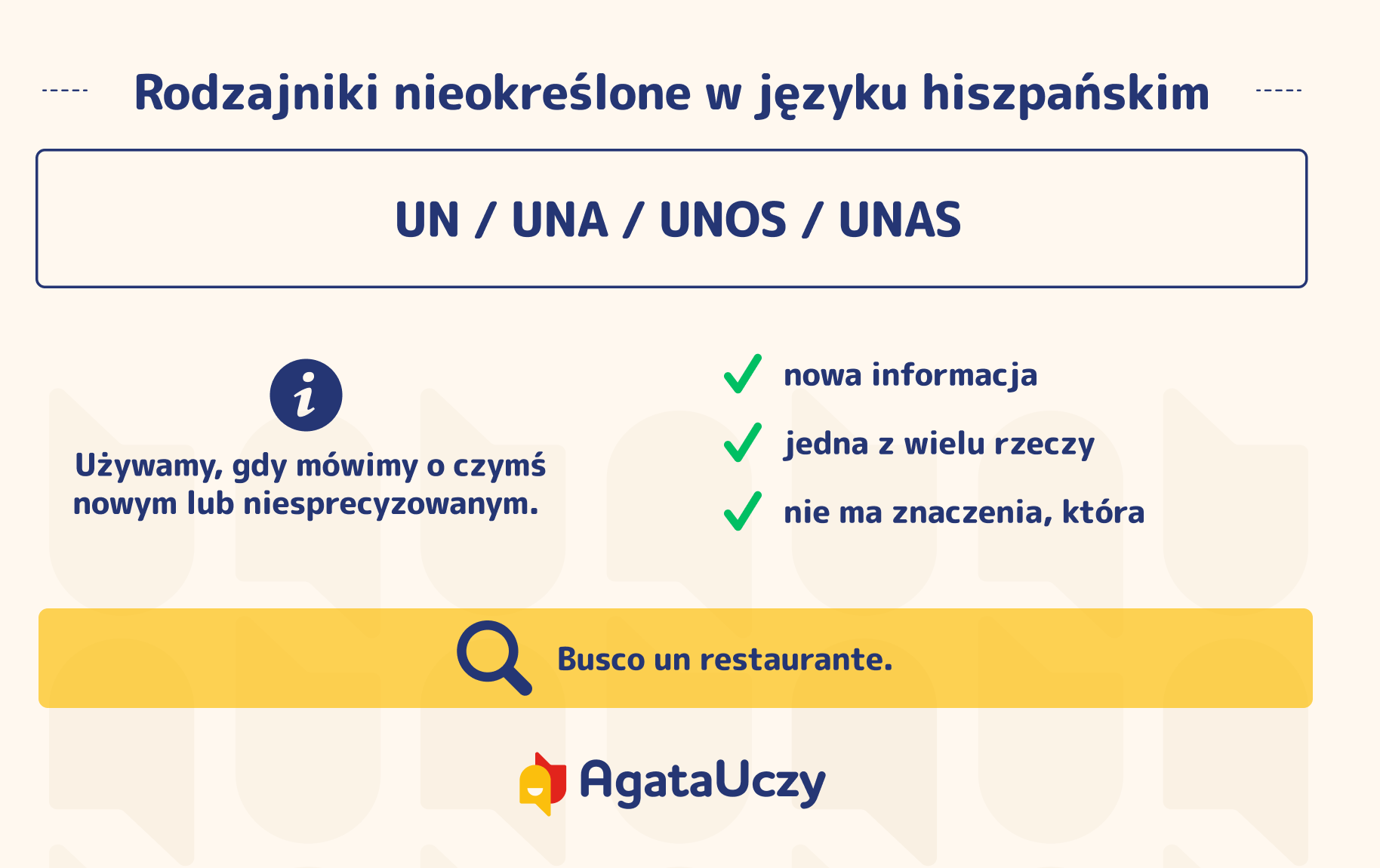 rodzajniki nieokreślone w języku hiszpańskim